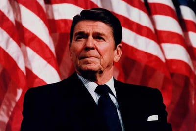 Official Portrait Photograph President Ronald Reagan USA Canvas Art Print Poster